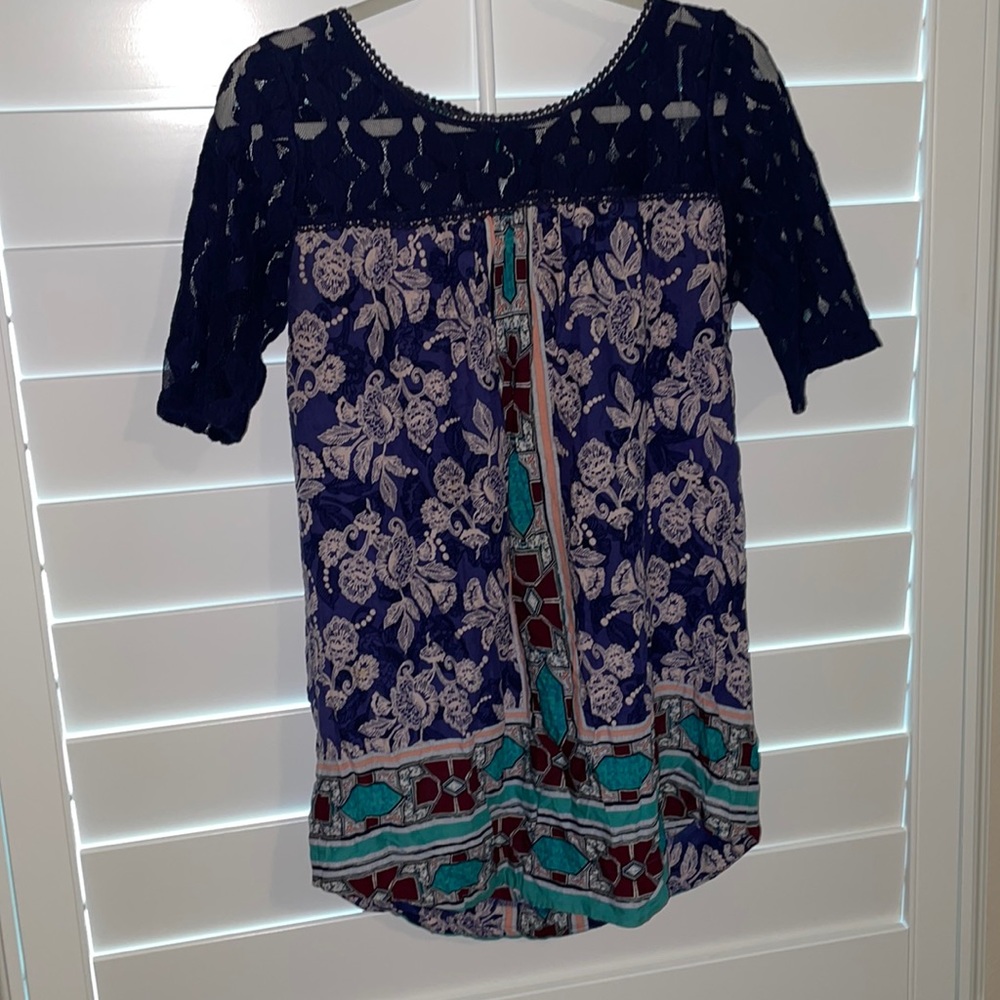Anthropologie Patterned Tunic top